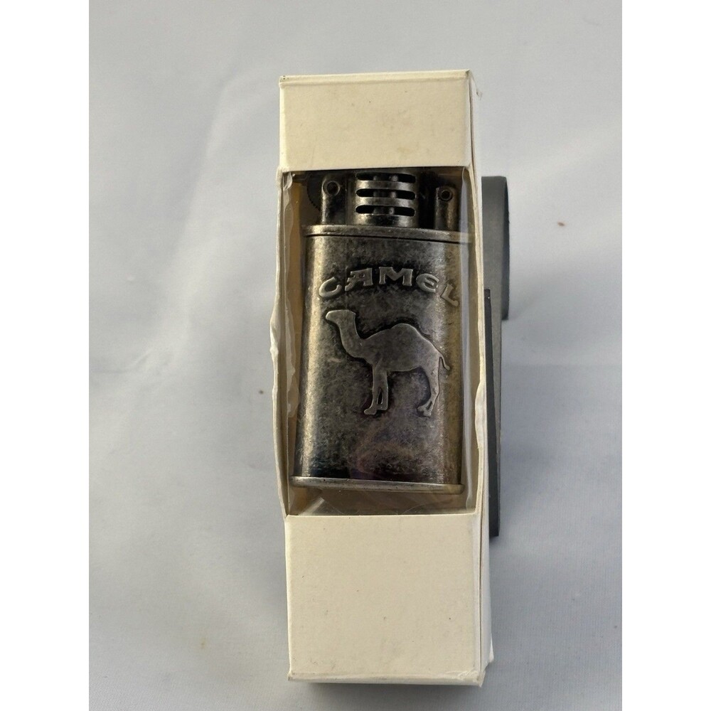 Vintage Camel Lighter with Embossed Camel Logo & Box Tobacciana Paper Work Orgin